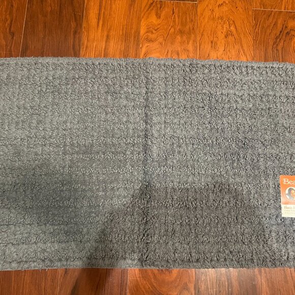 Beautiful Cotton Bath Rug by Drew Barrymore, Charcoal Gray, 20x34" Brand New $12 - Picture 1 of 1